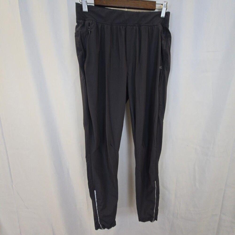 KC Pants Mens 32x29 Gray Track Microfiber Reflective Zip Pocket Athletic Jogger